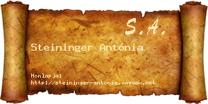 Steininger Antónia névjegykártya